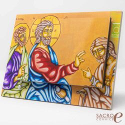 Opera: Gesù e il lebbroso | Artista: don Massimo Tellan | Cornice da Tavolo 13x19 cm / 18x25 cm Riproduzione Fotografica alta risoluzione